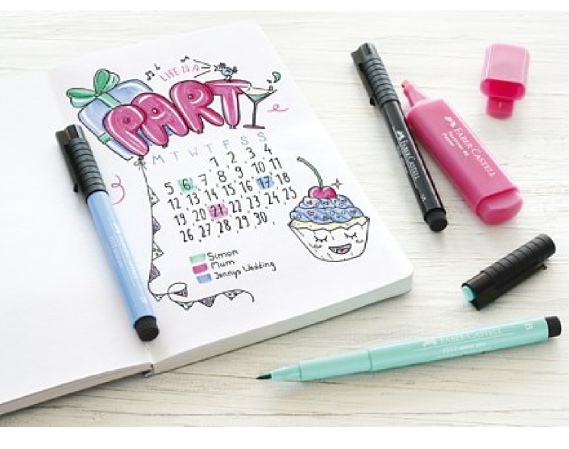 detail Popisovače set F-C Pitt Artist Pen Bullet Journal 9ks