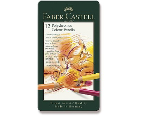 detail Pastelky umělecké Polychromos Faber-Castell 12 ks