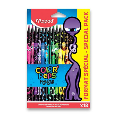detail Pastelky trojhranné Maped Color´Peps Monster 18ks/E