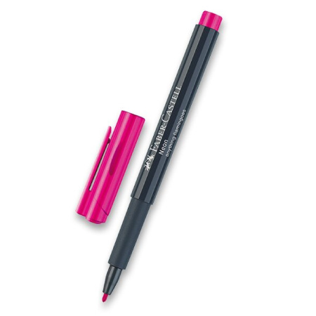detail Popisovač permanentní Faber-Castell neon růžový