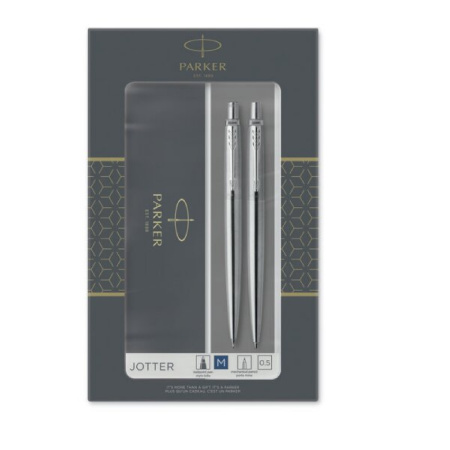 detail Parker sada kuličková tužka + mechanická tužka Jotter stříbrná