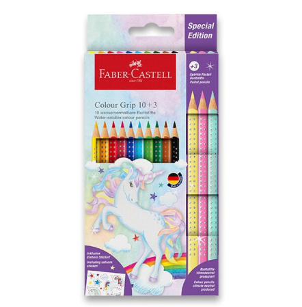 detail Pastelky trojhranné Faber-Castell Grip Unicorm 10+3 ks