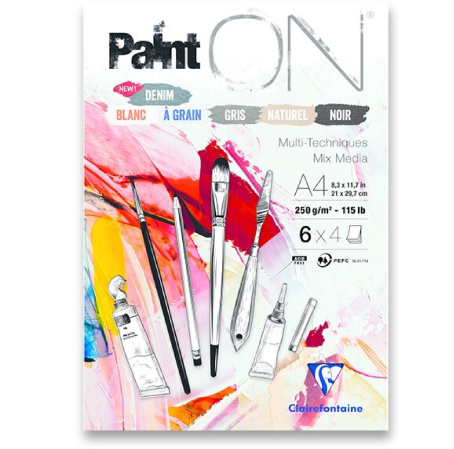 detail Blok A4 kreslící PaintOn mix colors 250g 24 listů