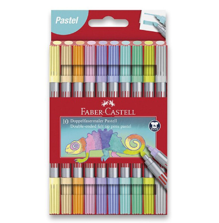 detail Fixy Faber-Castell oboustranné10ks pastelové