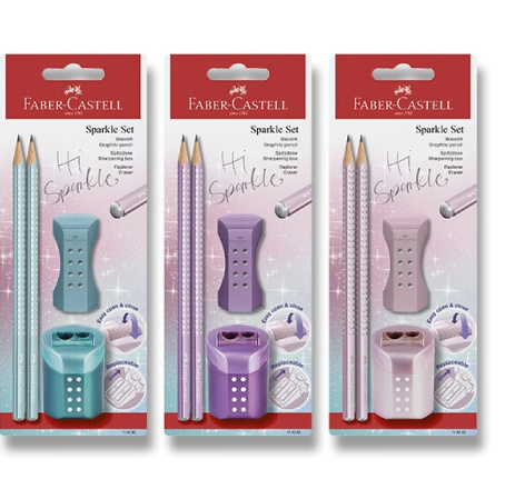 detail Tužka B č.1 grafitová Faber-Castell Sparkle set Cosmic mix barev