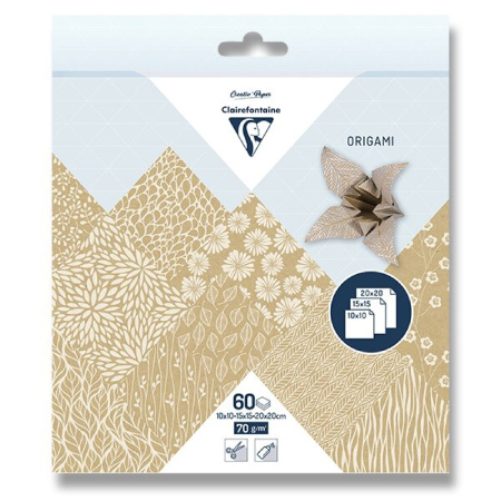 detail Origami - sada papírů 60listů mix velikostí Flowers kraft