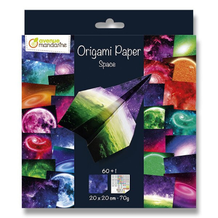 detail Origami - sada papírů 60listů 20x20 70g Vesmír /E