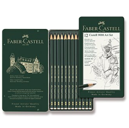 detail Tužka grafitová Faber-Castell 9000 Art plech 12 ks