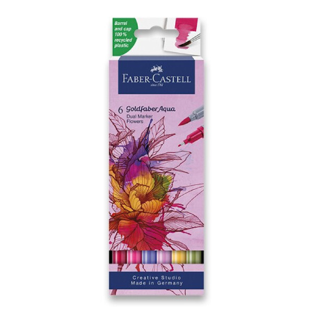 detail Popisovače Faber - Castell Goldfaber A. Dual Marker Flowers 6 ks