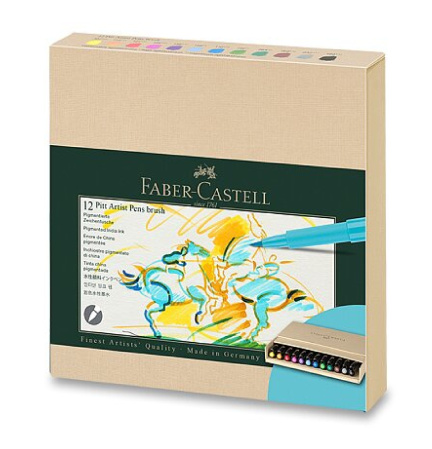 detail Popisovače Faber Castell Pitt Artist Pen Brush box 12 ks /E
