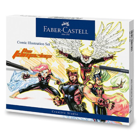 detail Popisovače Faber Castell Comic Illustration set 15 ks