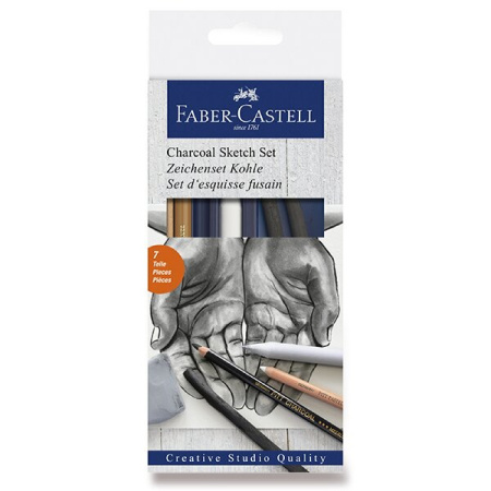 detail Pitt pastel Faber Castell Charcoal sketch sada 7 ks