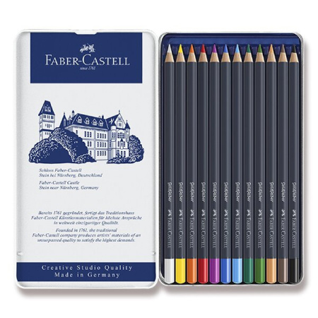 detail Pastelky Faber-Castell Goldfaber plechová krabička 12 ks