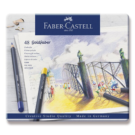 detail Pastelky Faber-Castell Goldfaber plechová krabička 48 ks /E