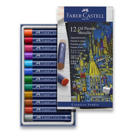 detail Pastely olejové Faber-Castell Metallic - 12 barev