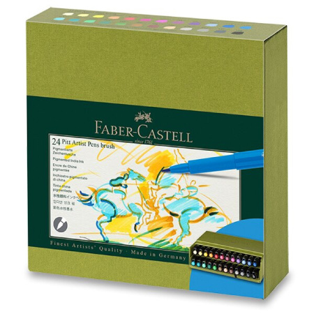 detail Popisovače Faber - Castell Pitt Artist Pen Brush box 24 ks