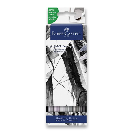 detail Popisovače Faber - Castell Goldfaber Aqua Dual Marker Shades of grey 6 ks
