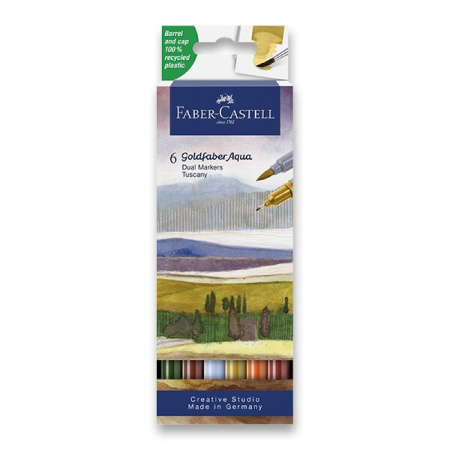 detail Popisovače Faber - Castell Goldfaber Aqua Dual Marker Tuscany 6 ks