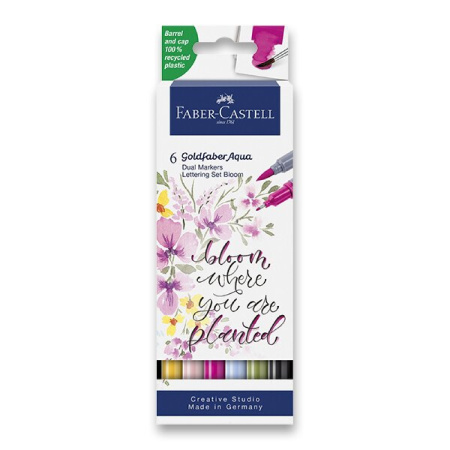 detail Popisovače Faber - Castell Goldfaber Aqua Dual Marker Lettering bloom 6 ks