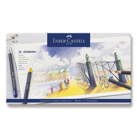 detail Pastelky Faber-Castell Goldfaber plechová krabička 36 ks