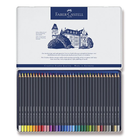 detail Pastelky Faber-Castell Goldfaber plechová krabička 36 ks
