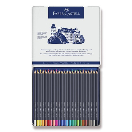 detail Pastelky Faber-Castell Goldfaber plechová krabička 24 ks