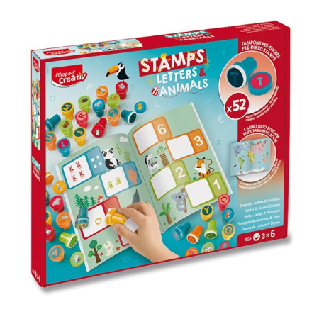 detail Kreativní sada Maped creativ stamps alphabet and animals 26 + 26 razítek
