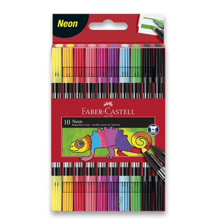 detail Fixy Faber-Castell oboustranné neon 10ks /*