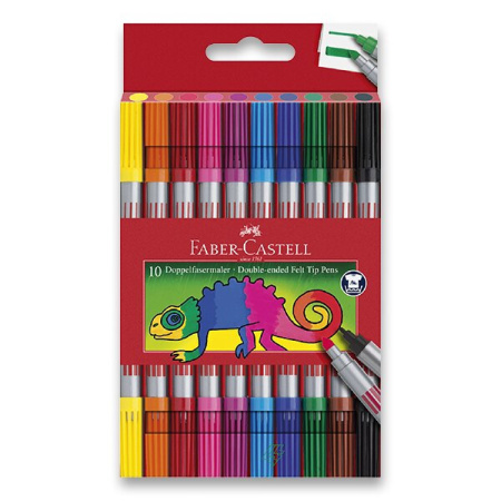 detail Fixy oboustranné Faber-Castell 10ks /o