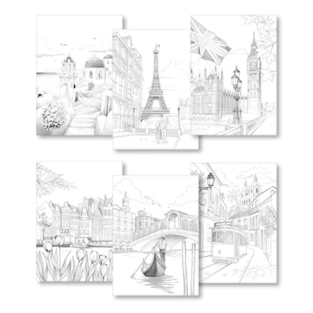 detail Omalovánky A4 Clairefontaine Odelia Cities 20 listů