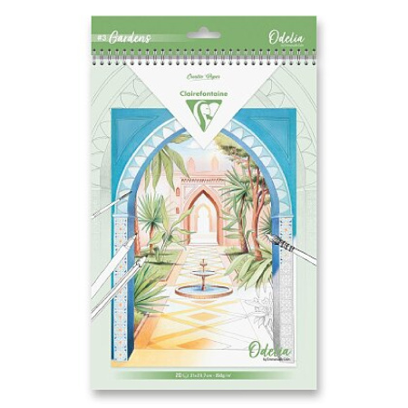 detail Omalovánky A4 Clairefontaine Odelia Gardens 20 listů