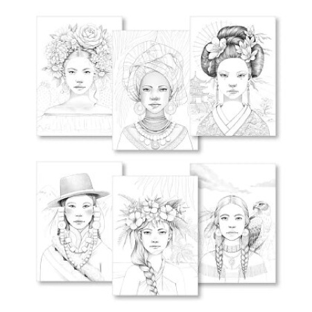 detail Omalovánky A4 Clairefontaine Odelia Women 20 listů