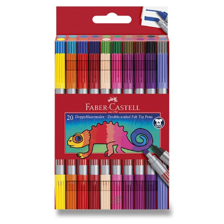 detail Fixy oboustranné Faber-Castell 20 barev /E