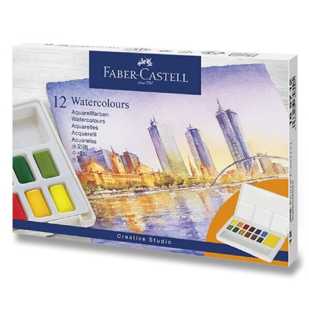 detail Barvy akvarelové Faber - Castell s paletkou 12 ks /E
