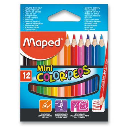 detail Pastelky Maped Color'Peps Mini 12 barev