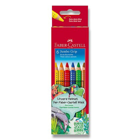 detail Pastelky Jumbo Grip Faber-Castell 6 ks papírová krabička