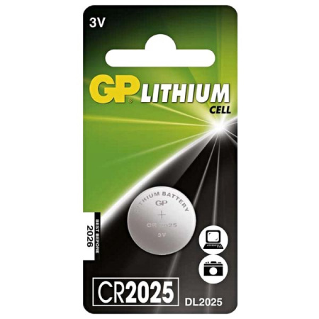 detail Baterie lithiová, konflíková, CR2025, 3V, GP, blistr, 1-pack