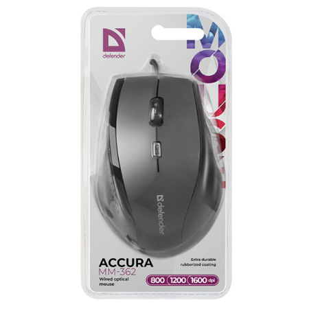 detail Myš Defender Accura MM-362 1600DPI optická 6tl. drátová USB černá