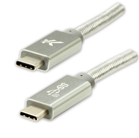 detail USB kabel Logo C samec-USB C samec,1m Power Delivery 100W,10 Gb/s, stříbrný
