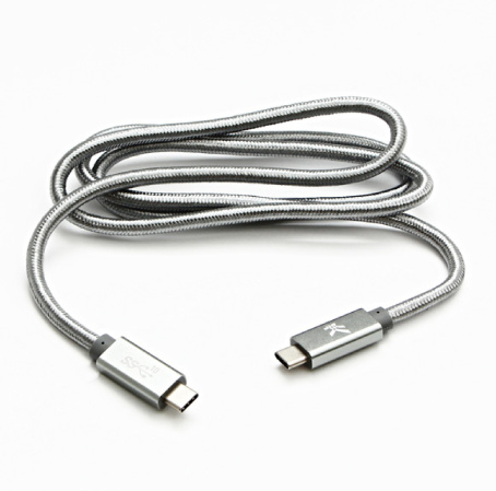detail USB kabel Logo C samec-USB C samec,1m Power Delivery 100W,10 Gb/s, stříbrný