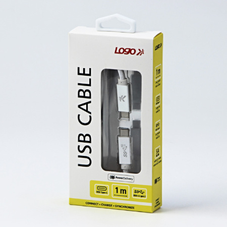 detail USB kabel Logo C samec-USB C samec1m Power Delivery 100W 10 Gb/s bílý /E