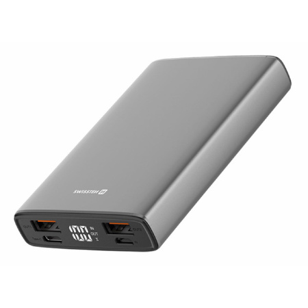 detail Power Bank SWISSTEN ALUMINUM 10000mAh microUSB, 2x USB-A, USB-C, šedá