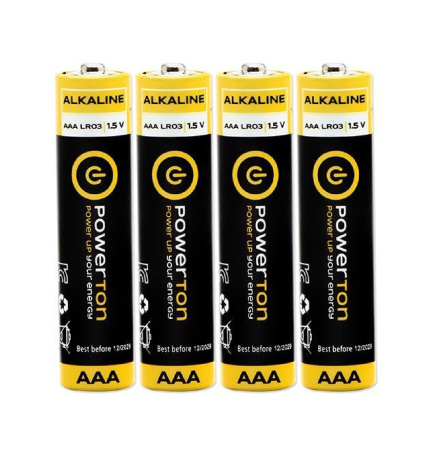 detail Baterie AAA alkalická 1.5V Powerton pack 4ks