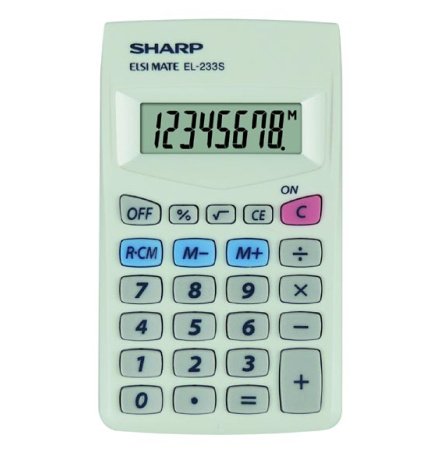 detail Kalkulačka kapesní SHARP EL-233S osmimístná bílá /E