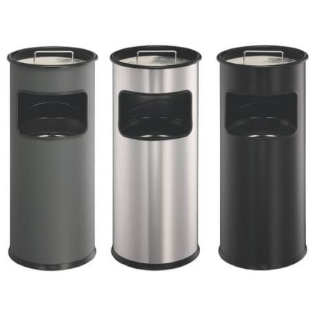 detail Koš odpadkový s popelníkem Durable stříbrný 17l