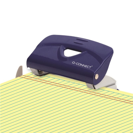 detail Děrovačka 10 listů Q-Connect modrá /E