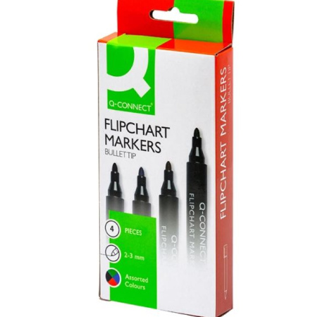 detail Popisovač na flipchart Q-Connect 1,5-3mm 4 barvy