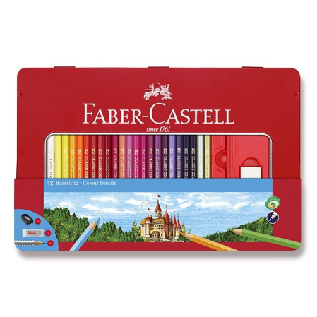 detail Pastelky šestihranné Faber-Castell 48ks + příslušenství /E