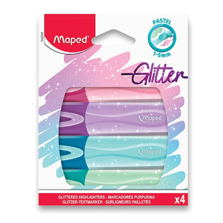 detail Zvýraznovač MAPED FluoPeps Classic Giltter 4ks /E