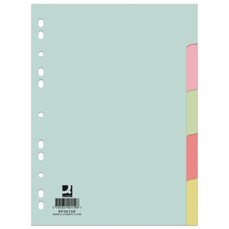 detail Rozlišovač papírový A4 Q-connect barevné 5 listů